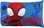 Jay Franco Kids Sheet Set with Fitted, Flat Sheets & Pillow Cover - Ultra-Soft Bedding with Pillowcase for Room Decor, White - Spidey & Friends, 3 Piece Toddler