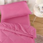 Wake In Cloud - Toddler Bedding Set for Boys Girls, 4 Pieces Soft Crib Bed Set Including Comforter, Sheets and Pillowcase, Hot Pink