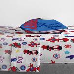 Jay Franco Kids Sheet Set with Fitted, Flat Sheets & Pillow Cover - Ultra-Soft Bedding with Pillowcase for Room Decor, White - Spidey & Friends, 3 Piece Toddler