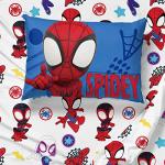 Jay Franco Kids Sheet Set with Fitted, Flat Sheets & Pillow Cover - Ultra-Soft Bedding with Pillowcase for Room Decor, White - Spidey & Friends, 3 Piece Toddler