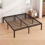 Hafenpo 14 Inch Queen Bed Frame - Sturdy Metal Platform Queen Size, No Box Spring Needed, Heavy Duty, Easy Assembly, Strong Bearing Capacity, Under Bed Storage, Black