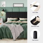 Allewie Queen Bed Frame, Velvet Upholstered Platform Bed with Vertical Channel Tufted Headboard, Mattress Foundation with Strong Wooden Slats, Box Spring Optional, Easy Assembly, Black