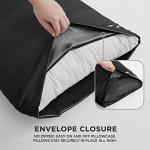 Juicy Couture Full Size Satin Bed Sheet Set, Deep Pocket Silky Full Sheet Set with 1 Fitted Sheet, 1 Flat Sheet and 2 Pillow Case, Wrinkle Resistant and Anti Pilling Bed Sheets - Black