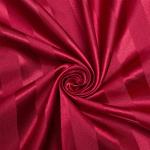 AiMay 6 Piece Satin Italian Style Bed Sheet Set Deep Pocket Stripes Super Soft 1800 Luxury Rich Silk 1 Flat Sheet 1 Fitted Sheet 4 Envelope Pillowcases Stain-Resistant Wrinkle Free (Queen,Burgundy)