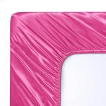 SiinvdaBZX 3-Piece Set Satin Twin XL Fitted Sheet & 2 Pillowcase, Hot Pink Silky Soft Fitted Bottom Sheet Twin Extra Long Bed Sheets, Wrinkle Free, Fade Resistant (Deep Up to 15")
