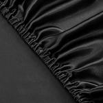 SiinvdaBZX 3Pcs Twin XL Sheets Set, Black Silky Satin Sheets Twin XL Bedding Set Ultra-Soft Extra Long Bed Sheets for College Dorm