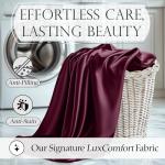 DECOLURE Satin Bed Sheets - 4 Piece Luxury Silky Full Size Bedding Set - Softer Than Silk, Wrinkle-Free with 15” Deep Pocket Fitted Sheet, Perfect for Hair & Skin, Gifts for Women (Rosewood-01)