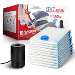 10 Pack Variety Vacuum Storage Bags for Comforters, Blankets & Clothes – Vacuum Sealed Compression Bags with Electric Pump – Space Saver Storage Bags for Bedding, Travel & Organization (4M, 3L, 3XL)