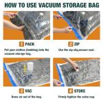 HIBAG Vacuum Storage Bags with Electric Pump, Vacuum Seal Space Saver Bags for Clothes, Clothing, Pillows, Blanket Bedding Comforters, Jumbo 10 pack