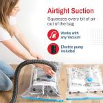 10 Pack Variety Vacuum Storage Bags for Comforters, Blankets & Clothes – Vacuum Sealed Compression Bags with Electric Pump – Space Saver Storage Bags for Bedding, Travel & Organization (4M, 3L, 3XL)