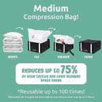 Compactor Vacuum Storage Bag M | Space Saver Vacuum Storage Bags for Clothes, Comforters & Blankets | Ultimate Storage Solution for Wardrobe | Black Semi-Rigid Box |