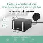 Compactor Vacuum Storage Bag M | Space Saver Vacuum Storage Bags for Clothes, Comforters & Blankets | Ultimate Storage Solution for Wardrobe | Black Semi-Rigid Box |