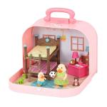 Li’l Woodzeez – Bunk Beds Playset – Travel Toy – Compact Travel Suitcase – Dollhouse Furnitures & Accessories Included – Pretend Play for 3+ Years