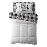 Camco Life is Better at The Campsite Camper/RV Bunk Sized Bed Sheets | Features Camping Theme Design on Buffalo Plaid Pattern | Crafted of Soft Machine Washable Polyester | 3-Piece Set (53475)