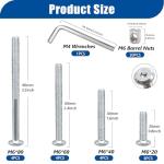 Taiss 20 Set Crib Screws M6x20mm/40mm/60mm/80mm Baby Bed Crib Screws Hardware Replacement Kit,Bunk Bed Bolts Hex Socket Cap Screws Bolt with Barrel Nuts/Wrenches for Beds Furniture Headboards