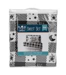 Camco Life is Better at The Campsite Camper/RV Bunk Sized Bed Sheets | Features Camping Theme Design on Buffalo Plaid Pattern | Crafted of Soft Machine Washable Polyester | 3-Piece Set (53475)