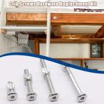 Taiss 20 Set Crib Screws M6x20mm/40mm/60mm/80mm Baby Bed Crib Screws Hardware Replacement Kit,Bunk Bed Bolts Hex Socket Cap Screws Bolt with Barrel Nuts/Wrenches for Beds Furniture Headboards