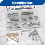 Taiss 20 Set Crib Screws M6x20mm/40mm/60mm/80mm Baby Bed Crib Screws Hardware Replacement Kit,Bunk Bed Bolts Hex Socket Cap Screws Bolt with Barrel Nuts/Wrenches for Beds Furniture Headboards