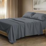 THREAD SPREAD 100% Egyptian Cotton Sheets Queen Size - 1500 Thread Count 4 PC Queen Sheet Set Egyptian Cotton, Sateen Luxury Sheets Queen Size, High Thread Count Sheets, 17" Deep Pocket - Dark Grey