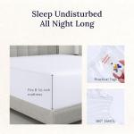 California Design Den Luxury Queen Size Fitted Sheet Only - 100% Cotton, 600 Thread Count, Soft Deep Pocket Bottom Fitted Sheet, Sateen Weave, Hotel Quality, Featuring Foot Side Indicator - White