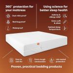 HOSPITOLOGY PRODUCTS Mattress Encasement - Zippered Bed Bug Dust Mite Proof Hypoallergenic - Sleep Defense System - King - Waterproof - Stretchable - Standard 12" Depth - 78" W x 80" L