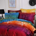 Swanson Beddings Rainbow Tree 3pc Duvet Bedding Set: Duvet Cover and Two Pillow Shams (California King)