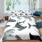 Feelyou Shark Comforter Cover Set Marine Life Ocean Theme Bedding Set for Kids Boys 3D Shark Print Duvet Cover Sea Animal Pattern Bedspread Cover Bedroom Collection 2Pcs Twin Size…
