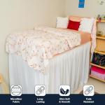 Cottington Lane Extended Ruffled College Dorm Bed Skirt Twin XL 36 Inch Drop, Premium Quality 1800 Brushed Microfiber Extra Long Dust Ruffle, White