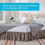 Linenspa 14 Inch Microfiber Ruffle Bed Skirt - Wrinkle and Fade Resistant - Machine Washable - Easy Use Ruffle Bed Skirt