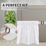 Easy-Going Bed Skirt for Twin or Full Size Bed, 14 Inch Tailored Drop, Fitted with Adjustable Elastic Belt, Convenient to Use Without Lift The Mattress (Twin/Full, White)