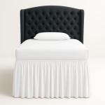 Cottingon Dorm Bed Skirt Twin XL 32" with Split Corners, 100% Microfiber Soft and Stylish, College Room Essential, Extra Long Dust Ruffle for Extended Beds, White