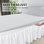 Easy-Going Bed Skirt for Twin or Full Size Bed, 14 Inch Tailored Drop, Fitted with Adjustable Elastic Belt, Convenient to Use Without Lift The Mattress (Twin/Full, White)