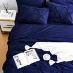 Ubauba 7pc Bed Comforter Set Queen Size, 7 Piece Dark Blue Bedding Sets with Comforters and Sheets, Royal Blue Soft and Fluffy Bed in a Bag Set (Navy,Queen)