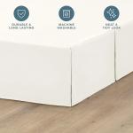Bare Home Queen Bed Skirt - 15-Inch Tailored Drop Easy Fit - Bed Skirt for Beds - Center & Corner Pleats (Queen, Cream)