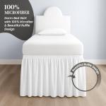 Cottingon Dorm Bed Skirt Twin XL 32" with Split Corners, 100% Microfiber Soft and Stylish, College Room Essential, Extra Long Dust Ruffle for Extended Beds, White