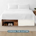 Bare Home Queen Bed Skirt - 15-Inch Tailored Drop Easy Fit - Bed Skirt for Beds - Center & Corner Pleats (Queen, Cream)