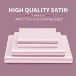 Cobedzy 4 Pcs Blush Pink Satin Sheets Queen Size Silky Satin Bedding Sheets Set with 1 Deep Pocket Fitted Sheet, 1 Flat Sheet, 2 Pillowcase