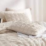 Bedsure Bed in a Bag Queen - 7 Pieces Plaid Seersucker Bedding Comforter Sets, Soft Lightweight Beige Boho Bed Set with Comforters Queen Size, Sheets, Pillowcases & Shams