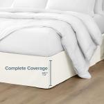 Bare Home Queen Bed Skirt - 15-Inch Tailored Drop Easy Fit - Bed Skirt for Beds - Center & Corner Pleats (Queen, Cream)