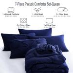 Ubauba 7pc Bed Comforter Set Queen Size, 7 Piece Dark Blue Bedding Sets with Comforters and Sheets, Royal Blue Soft and Fluffy Bed in a Bag Set (Navy,Queen)