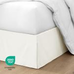 Bare Home Queen Bed Skirt - 15-Inch Tailored Drop Easy Fit - Bed Skirt for Beds - Center & Corner Pleats (Queen, Cream)