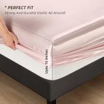 HommxJF 5Pcs Blush Pink Silk Sheets Full,Blush Pink Satin Sheets Set Full Size Silky Comforter Bedding Sheets with 1 Satin Flat Sheet,1Deep Pocket Fitted Sheet,3 Pillowcases with Envelope Closure