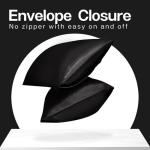 MR&HM Satin Pillowcase for Hair and Skin, Silk Satin Pillowcase 2 Pack, Queen Size Pillow Cases Set of 2, Silky Pillow Cover with Envelope Closure (20x30, Black)