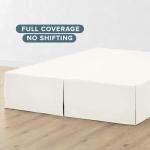 Bare Home Queen Bed Skirt - 15-Inch Tailored Drop Easy Fit - Bed Skirt for Beds - Center & Corner Pleats (Queen, Cream)