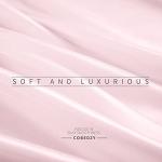 Cobedzy 4 Pcs Blush Pink Satin Sheets Queen Size Silky Satin Bedding Sheets Set with 1 Deep Pocket Fitted Sheet, 1 Flat Sheet, 2 Pillowcase
