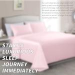 Cobedzy 4 Pcs Blush Pink Satin Sheets Queen Size Silky Satin Bedding Sheets Set with 1 Deep Pocket Fitted Sheet, 1 Flat Sheet, 2 Pillowcase
