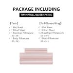 HommxJF 5Pcs Blush Pink Silk Sheets Full,Blush Pink Satin Sheets Set Full Size Silky Comforter Bedding Sheets with 1 Satin Flat Sheet,1Deep Pocket Fitted Sheet,3 Pillowcases with Envelope Closure