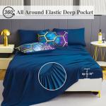 ZSYAYAHA 7 Pieces Kids Full Bedding Sets Boys Galaxy Comforter Set Blue Girls Space Bed Sets Geometric Hexagon Bed in A Bag Set for Girls Starry Room Decor(Space Blue Purple, Full)