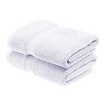 Superior Egyptian Cotton Pile Bath Towel Set of 2, Ultra Soft Luxury Towels, Thick Plush Essentials, Absorbent Heavyweight, Guest Bath, Hotel, Spa, Home Bathroom, Shower Basics, White