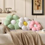 Vdoioe Pink Flower Pillow，Flower Shaped Throw Pillow 15.7In Daisy Pillow Cushion Cute Flower Seating Cushion Home Decorative Pillows for Sofa Couch Bed